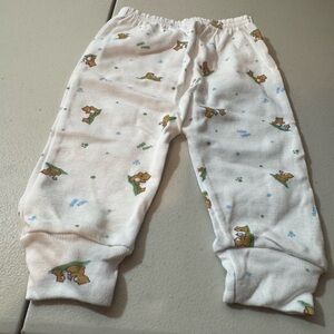 Cozy White Kids Pajama Pants with Bear Print